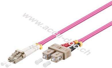 LWL Kabel, Multimode (OM4) Violett, 1 m - LC-UPC Stecker > SC-UPC Stecker, halogenfreier Kabelmantel (LSZH), Lichtwellenleiter (LWL) 