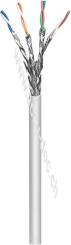 CAT 6A Netzwerkkabel, S/FTP (PiMF), grau, 50 m - Kupferleiter (CU), AWG 26/7 (stranded), halogenfreier Kabelmantel (LSZH) 