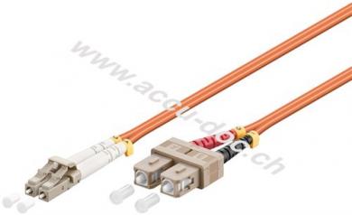 LWL Kabel, Multimode (OM2) Orange, 0.5 m - LC-Stecker (UPC) > SC-Stecker (UPC) 