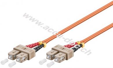 LWL Kabel, Multimode (OM2) Orange, 1 m - SC-UPC Stecker > SC-UPC Stecker, halogenfreier Kabelmantel (LSZH), Lichtwellenleiter (LWL) 