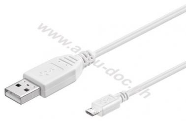 USB 2.0 Hi-Speed-Kabel, weiß, 0.15 m - USB 2.0-Stecker (Typ A) > USB 2.0-Micro-Stecker (Typ B) 
