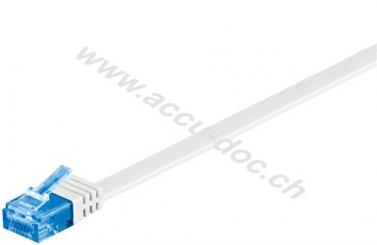 CAT 6A Flach-Patchkabel, U/UTP, weiß, 5 m - Kupferleiter (CU) 