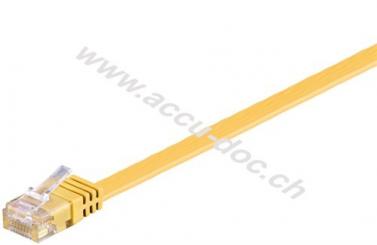 CAT 6 Flach-Patchkabel, U/UTP, gelb, 0.5 m - Kupferleiter (CU) 