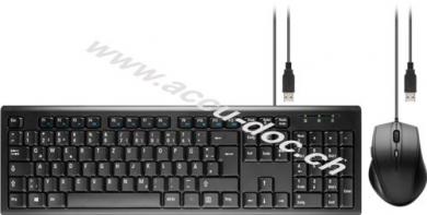 USB Tastatur-Maus-Set, Schwarz - kabelgebundenes Desktop-Set, USB 1.1 