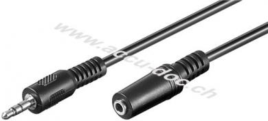 Kopfhörer- und Audio Verlängerungskabel AUX, 3-pol. 3,5 mm, 2 m, Schwarz - Klinke 3,5 mm Stecker (3-Pin, stereo) > Klinke 3,5 mm Buchse (3-Pin, stereo) 
