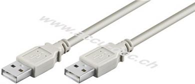 USB 2.0 Hi-Speed-Kabel 1,8 m, grau, 1.8 m - USB 2.0-Stecker (Typ A) > USB 2.0-Stecker (Typ A) 