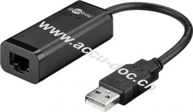 USB 2.0 Fast Ethernet Netzwerkkonverter, schwarz, 0.1 m - zum Anschluss eines PC/MAC an ein Ethernet-Netzwerk über den USB-Anschluss 