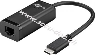 USB-C™-Adapter RJ45, schwarz, RJ45-Buchse (8P8C), 0.2 m - USB-C™-Stecker > RJ45-Buchse (8P8C) 