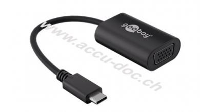 USB-C™-Adapter VGA, schwarz, 0.2 m - USB-C™-Stecker > VGA-Buchse (15-polig) 