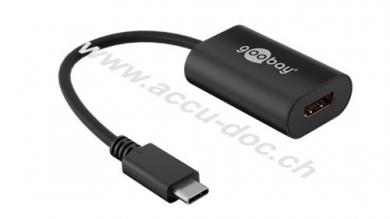 USB-C™-auf-HDMI™-Adapter, Schwarz, 0.2 m - USB-C™-Stecker <-> HDMI™-Buchse 