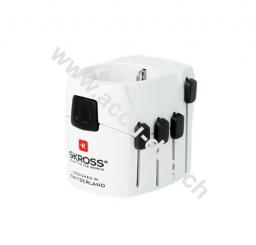 World Adapter PRO, Weiß - geeignet für alle geerdeten und ungeerdeten Geräte (2- und 3-polig) 