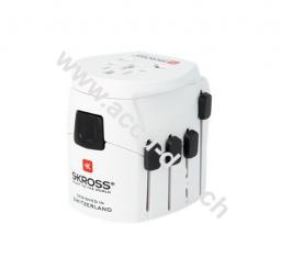 World Adapter PRO - World, Weiß - geeignet für alle geerdeten und ungeerdeten Geräte(2- und 3-polig) 