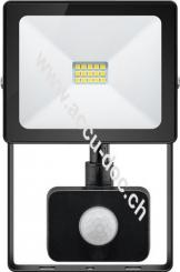 LED-Außenstrahler, 10 W, Slim Classic, mit Bewegungsmelder, Schwarz, 0.15 m - Lichtlösung mit PIR-Sensor für Hauseingänge, Garagen, Carports & Zugangswege 