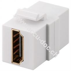Series 2.0 Keystone Modul mit HDMI™-Doppel-Buchse, Weiß - HDMI™-A-Buchse > HDMI™-A-Buchse 