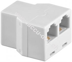 ISDN T-Adapter, Weiß - RJ11/RJ14-Buchse (6P4C) > 2x RJ11/RJ14-Buchse (6P4C) 