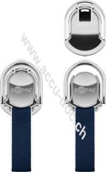 Finger Strap (silber/blau), Silber-Dunkelblau - einfaches und komfortables Handling auch bei größeren Smartphones 