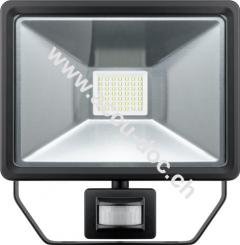 LED Außen-Flutlichtstrahler mit Bewegungsmelder, 50 W, Schwarz - Lichtlösung für Hauseingänge, Zugangswege, Garten & Co. 