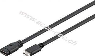 USB-C™ Verlängerung USB 3.1 Generation 1, Schwarz, 1 m - USB-C™-Stecker > USB-C™-Buchse 