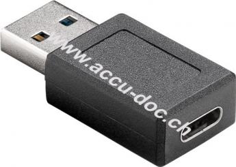 USB 3.0 SuperSpeed-Adapter USB-A auf USB-C™, schwarz - USB-C™-Buchse > USB 3.0-Stecker (Typ A) 