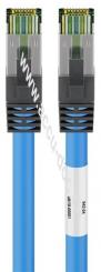 CAT 8.1 Patchkabel, S/FTP (PiMF), blau, 0.25 m - 99,9 % sauerstofffreier Kupferleiter (OFC), AWG 24, halogenfreier Kabelmantel (LSZH) 