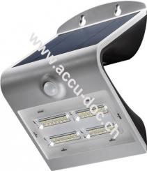 LED Solar-Wandleuchte mit Bewegungsmelder, 3,2 W, Silber - Lichtlösung für Hauseingänge, Carports & Treppen 