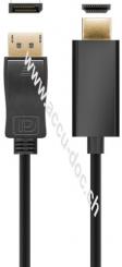 DisplayPort/HDMI™ Adapterkabel 1.2, vergoldet, 3 m, Schwarz - DisplayPort-Stecker > HDMI™-Stecker (Typ A) 