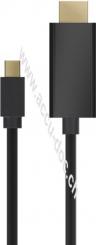 Mini DisplayPort/HDMI™ Adapterkabel 1.2, vergoldet, 3 m, Schwarz - Mini DisplayPort-Stecker > HDMI™-Stecker (Typ A) 