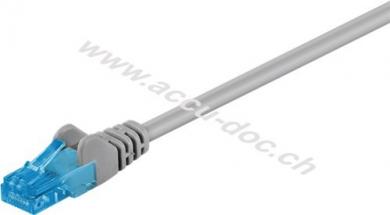 CAT 6A Patchkabel, U/UTP, grau, 15 m - Kupferleiter (CU), halogenfreier Kabelmantel (LSZH) 