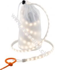 LED Outdoor Lichtband, 1 m, Weiß-Orange - ideal für Outdoor-Aktivitäten: Camping, Wandern, Festivals, Terrasse, Garten, etc. 