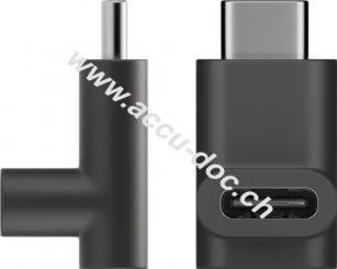 Adapter USB-C™ auf USB-C™ 90°, schwarz - USB-C™-Buchse > USB-C™-Stecker 