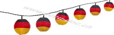 LED Lichterkette Deutschland, batteriebetrieben, Schwarz-Rot, 5.2 m - perfekte Beleuchtung für Sportevents der deutschen Nationalmannschaften 