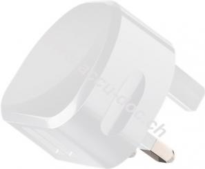 UK - Dual USB-Ladegerät 2,4 A, Weiß - mit 2x USB-Buchse und Gerätestecker UK 
