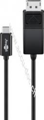 USB-C™- DisplayPort Adapterkabel 4k60Hz, 1,20 m, schwarz, 1.2 m - USB-C™-Stecker > DisplayPort-Stecker 