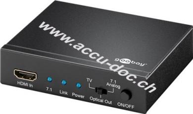 HDMI™/4K2K 7.1 Audio Extractor, Schwarz - trennt das Tonsignal aus der HDMI™-Quelle und stellt es separat als Übertragung zur Verfügung 