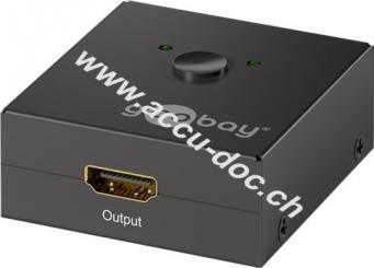 HDMI™ Umschaltbox, 2 Eingänge / 1 Ausgang, Schwarz - zum Anschluss von bis zu 2 Quellgeräten an z.B. 1 Fernsehgerät 