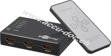 HDMI™ Umschaltbox, 5 Eingänge / 1 Ausgang, Schwarz - zum Anschluss von bis zu 5 Quellgeräten an z.B. 1 Fernsehgerät 