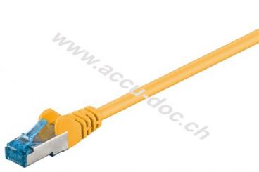 CAT 6A Patchkabel, S/FTP (PiMF), gelb, 10 m - Kupferleiter (CU), halogenfreier Kabelmantel (LSZH) 