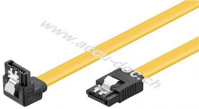 PC Datenkabel, 6 Gbits, 90° Clip, 0.5 m, Gelb - SATA L-Typ Stecker > SATA L-Typ Stecker 90° 