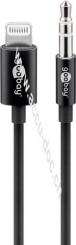 Apple Lightning Audioanschlusskabel (3,5mm), 1 m, schwarz, 1 m - zum Verbinden eines iPhone/iPad mit einem Audiogerät über einen 3,5-mm-Klinkenanschluss 