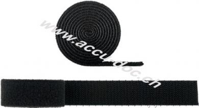 Kabelmanagement Klettverschluss-Rolle (1 m), Schwarz - zum Ordnen und Fixieren, kürzbar 