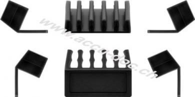 Kabelmanagement 5-Slots, schwarz, Schwarz - 2er-Set zum Ordnen und Fixieren, ablösbar 