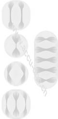 Kabelmanagement-Set, weiß, Weiß - 5er-Set zum Ordnen und Fixieren, ablösbar 