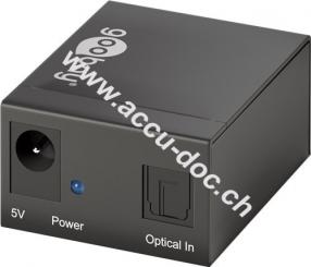 UK - Toslink Audio Splitter, 1 Eingang / 2 Ausgänge, Schwarz - verteilt ein optisches Signal auf zwei Ausgänge 