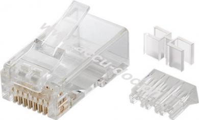 RJ45 Stecker, CAT 6A UTP ungeschirmt - für Rundkabel, mit zwei Einfädelhilfen 