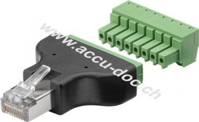 Terminal Block 8-pin  > RJ45-Stecker (8P8C) - abnehmbare Schraubbefestigung, 2-teilig 