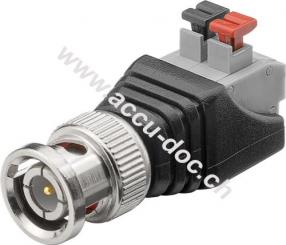 Terminal Block 2-pin > BNC-Stecker - Push-down-Klemmbefestigung 