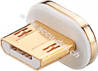 Magnetischer Micro USB Ersatzstecker, Silber-Gold - für magnetisches Kabel 