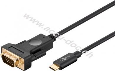 USB-C™- VGA Adapterkabel 1080p60Hz, 1,80 m, schwarz, 1.8 m - USB-C™-Stecker > VGA-Stecker (15-polig) 