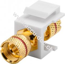 Keystone-Modul Lautsprecher, Rot - 16,2 mm Breite, Polklemme > Gewindebuchse, rot 