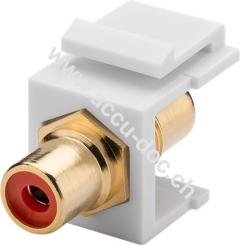 Keystone Modul Cinch/RCA, Rot - 2x Cinch-Buchse, rot, vergoldet 